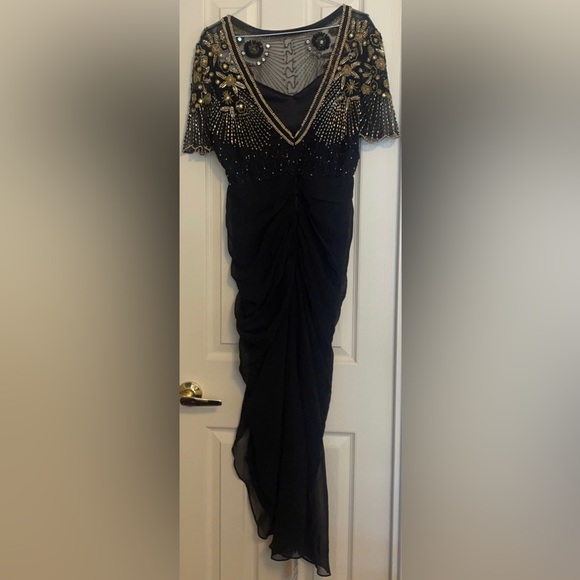 Virgos lounge sheer top midi dress in black - Picture 4 of 4